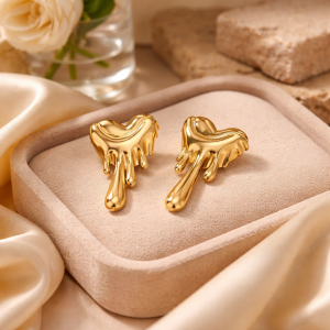 Chunky Heart Stud Earrings