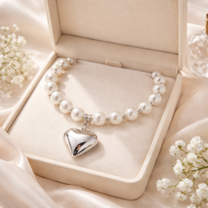 Pearl Chain Fashion Jewelry Choker (Silver)